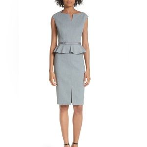 Ted Baker London Ted Working Title Textured Peplum Womens Dress Sz 2 (US Size 6)